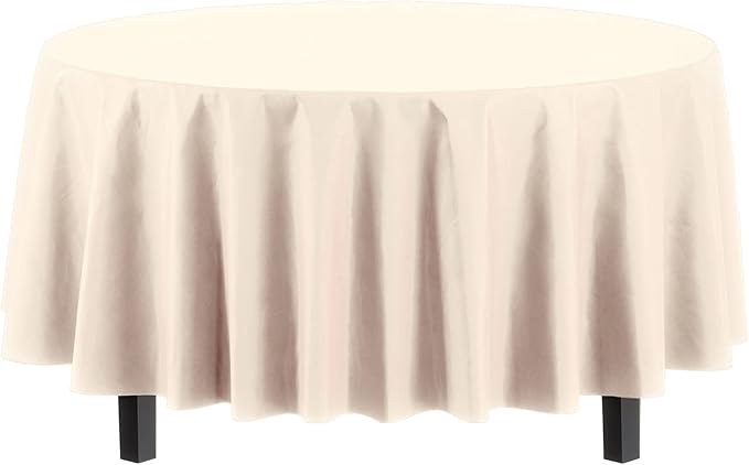 Party Solids 12-Pack Premium Plastic 84-Inch Round Tablecloth - Image 2
