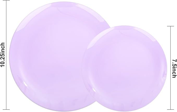 KIRE 60PCS Purple Plastic Plates Disposable - Image 2