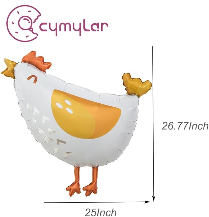 6pcs Chicken foil balloons, Aluminum chick mylar balloons, farm hen foil balloon - Image 2