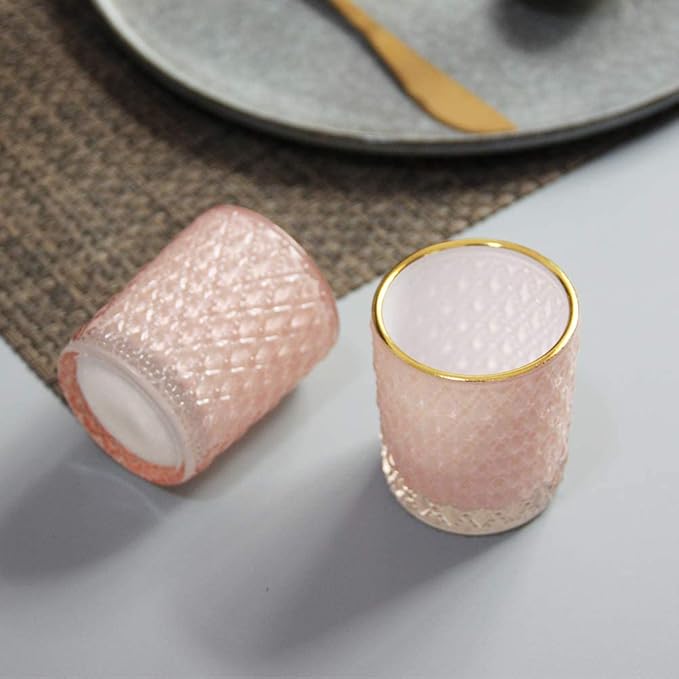 SHMILMH Pink Votive Candle Holders Set of 24, Tea Candle Holder - Image 3