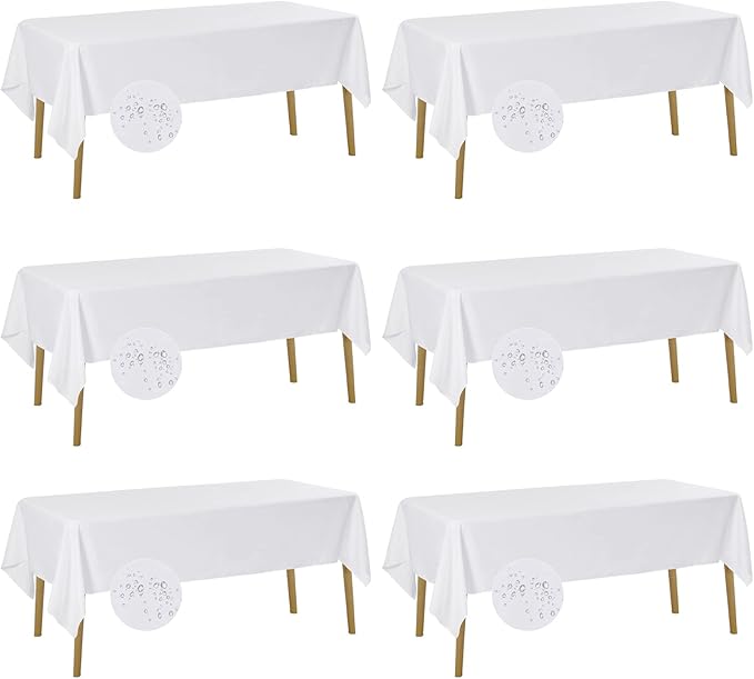 Fokitut 6 Pack Waterproof Rectangle Tablecloth, 60x120 Inch, Stain Resistant by BalsaCircle