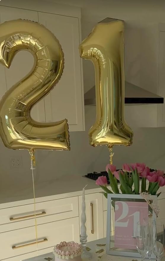 Big 40 Inch Champagne Gold 2 Number Balloon Birthday Decoration, 2026 Light - Image 8