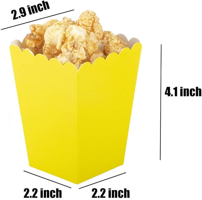 Yellow Popcorn Boxes Mini Paper Popcorn Box Cardboard Popcorn Container - Image 2