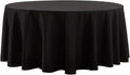 Round Tablecloth 120 Inch Black Tablecloths Washable Decorative Linen Polyester by AOCOZHomeLifeMuseum