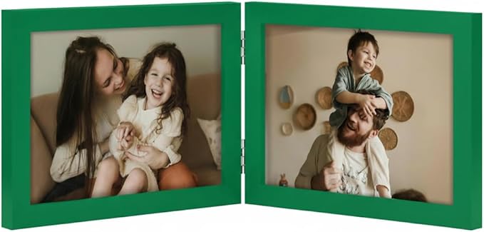 decorUhome Double 7x5 Picture Frame Horizontal, Engineered Wood Bifold Photo by decorUhome