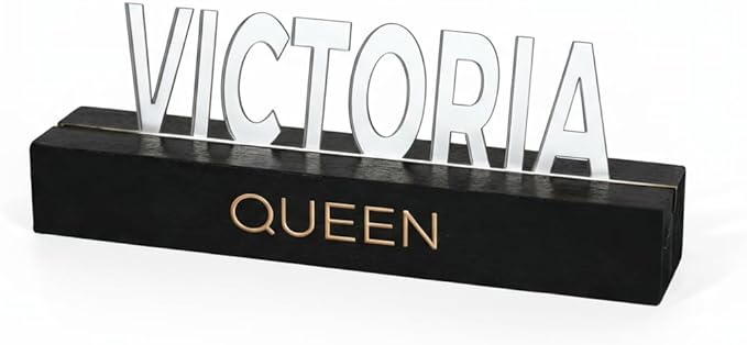 Personalized Silver Desk Name Plate – Custom Engraved Name Sign by HunConcept