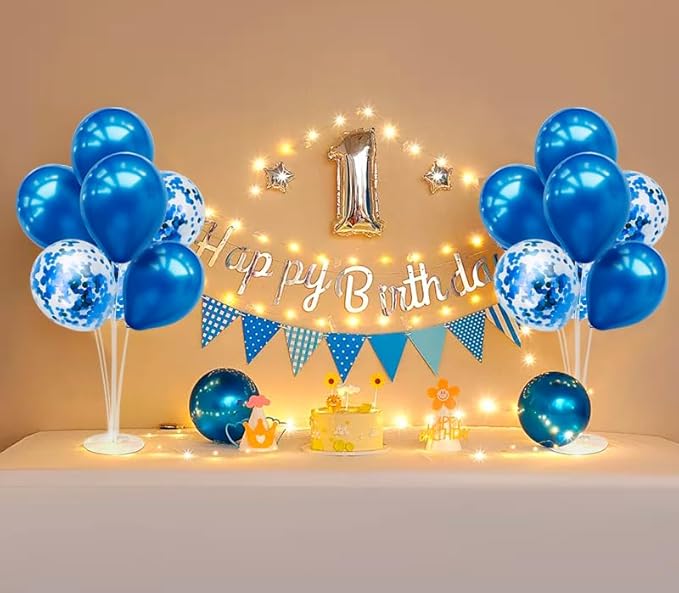 Blue Balloon Stand Centerpiece Table Decorations - Image 5