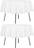 sancua 2 Pack Round Tablecloth 60 Inch White, Stain and Wrinkle Resistant Table by sancua