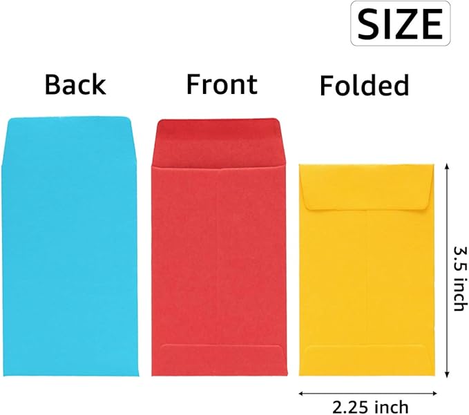 100 Pieces Colorful Small Coin Envelopes Self-Adhesive Seed Envelopes Mini - Image 2