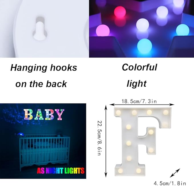 Light Up Colorful LED Marquee Letter lights, 18 Colors Changing Alphabet - Image 6