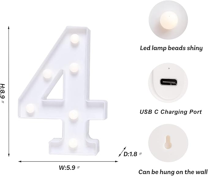 Foaky Rechargeable LED Letter Lights Sign Marquee Light Up Letters Sign - Image 2