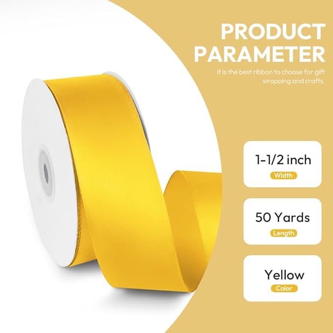 1-1/2" x 50 Yards Satin Ribbon - Image 2