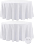 Fokitut 2 Pack Waterproof Round Tablecloth, 120 Inch, Stain Resistant and by BalsaCircle