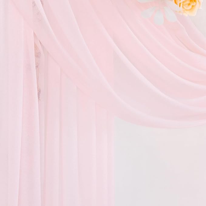 Pink Wedding Arch Draping Fabric 2 Panels 29" x 20 FT Blush Drapes - Image 4