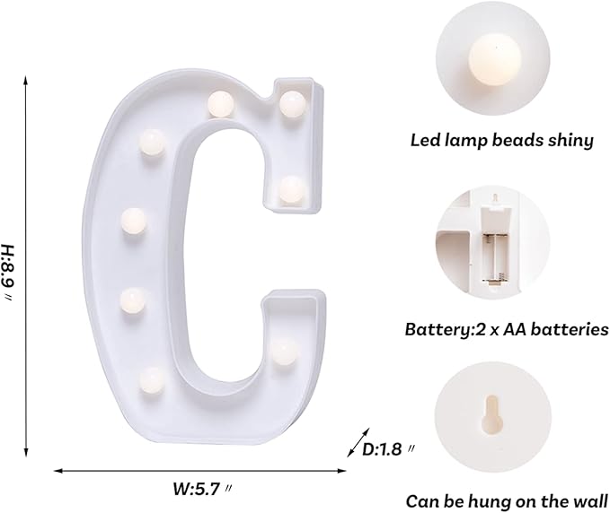 Foaky LED Letter Lights Sign Marquee Light Up Letters Sign - Image 3