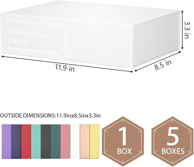 White Gift Box 11.9" x 8.5" x 3.3" - Image 2