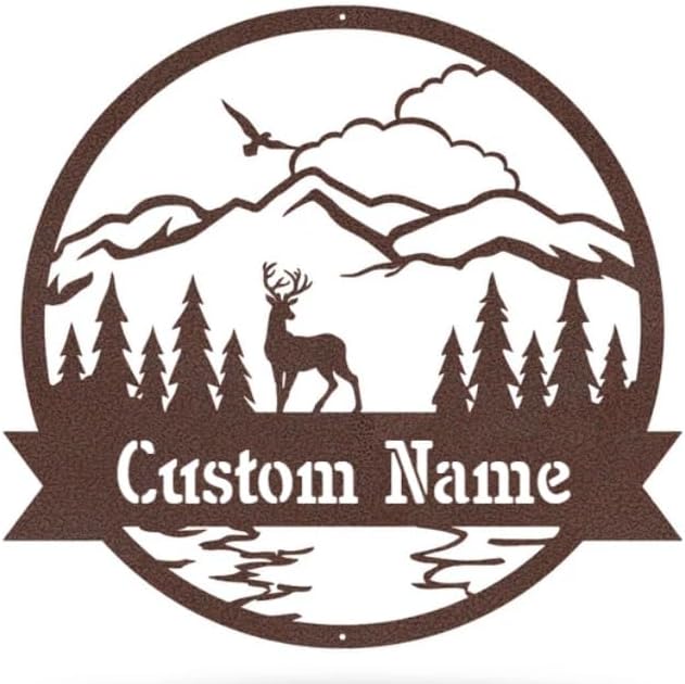 RealSteel Personalized Outdoor Metal Sign, Customize the Great Outdoor Deer & by RealSteel
