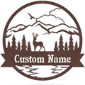 RealSteel Personalized Outdoor Metal Sign, Customize the Great Outdoor Deer & by RealSteel