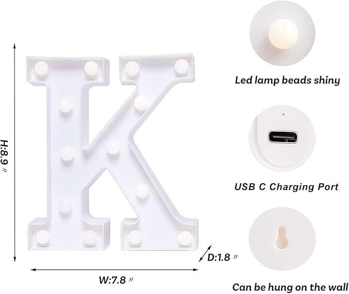 Foaky Rechargeable LED Letter Lights Sign Marquee Light Up Letters Sign - Image 3