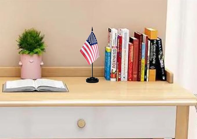 12 Pack American Desk Flags Set USA Small Mini Table Office US Miniature - Image 8