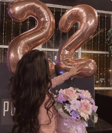 Rose Gold 40 Inch Big Number Balloon Birthday Decoration, Number 2 Helium - Image 4