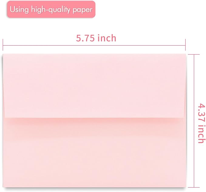 100 Pack A2 Pink Envelopes Self Sealing Adhesive Perfect - Image 3