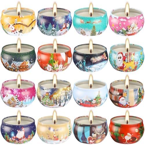 16Pack Christmas Candles Gift Set, Long Lasting Burning Natural Soy Wax 2.5oz by Pliadvbu