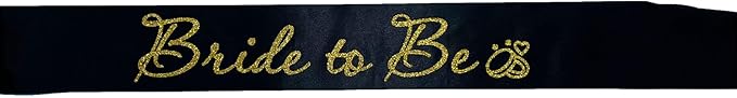 Black Bride to Be Sash for Bridal Shower Bachelorette Party Wedding Hen Party - Image 2