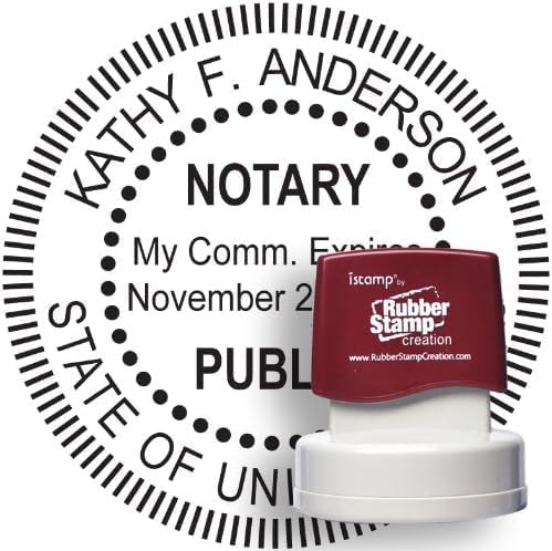 MaxMark Round Notary Pre-Inked Stamp by Maxmark