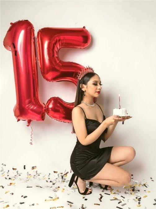 Red 40 Inch Large Number 5 Birthday Balloon, Five 5th 15 25 35 50 55 Birthday - Image 5