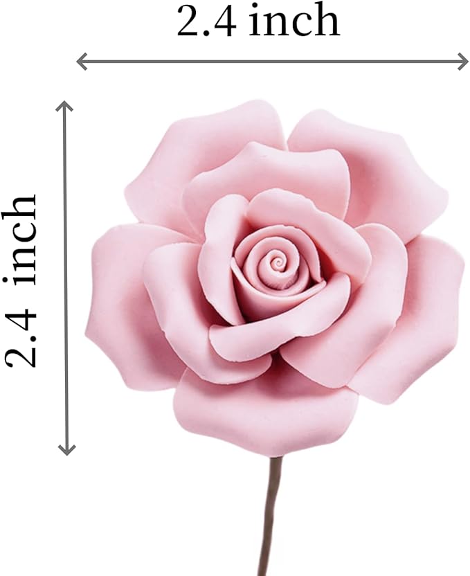 6 pcs Handmade Ceramic Roses, Featuring Vibrant Colors and Intricate Petal - Image 5