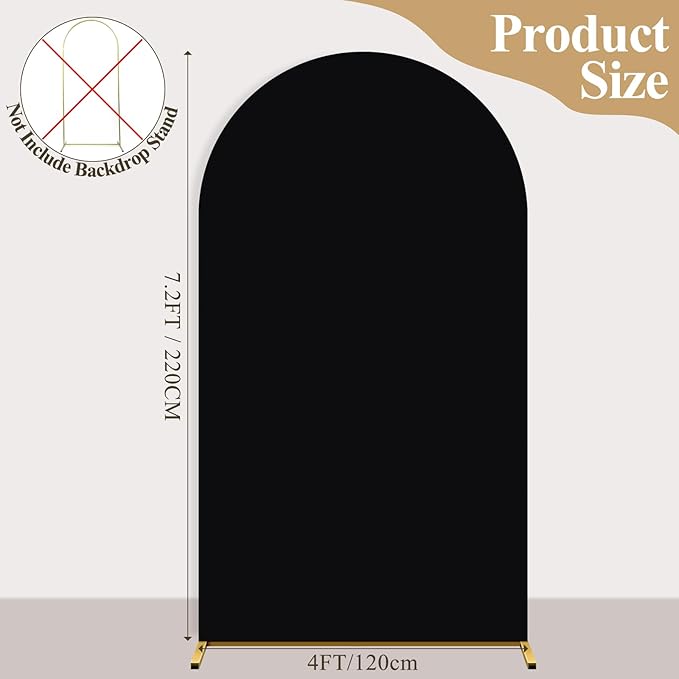 Ledido Wedding Arch Backdrop Cover 7.2FT Arch Covers Fitted Stretchy Spandex - Image 6