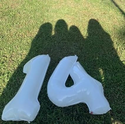 40 Inch White Large Number 4 Balloons, Giant Foil Number Four 14 24 34 40 44 - Image 5