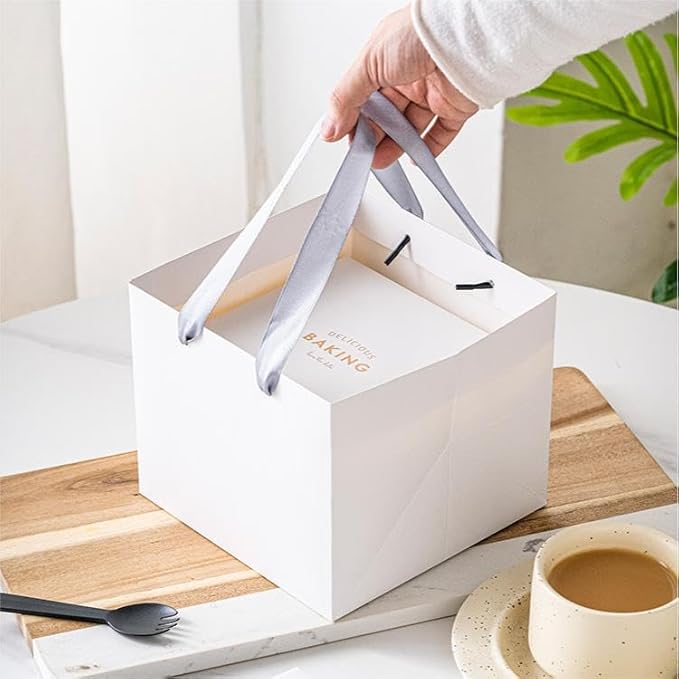 ADIDO EVA White Square Gift Bags Small Size Square Bottom Paper Bags - Image 6