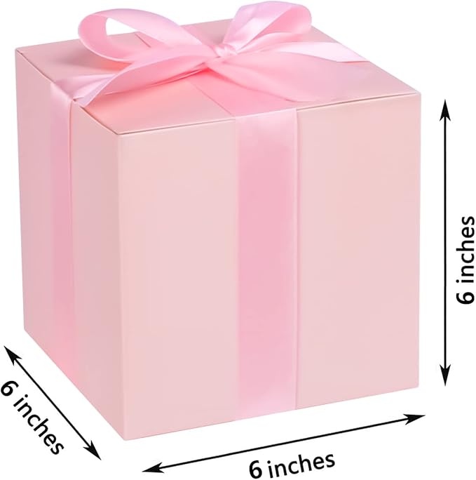 COTOPHER Small Gift Boxes 25 Pack 6x6x6 inches Pink Gift Boxes - Image 5