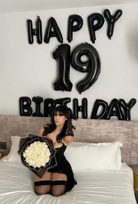 Black Number 19 Balloon, 40 Inch, Birthday Party Decorations, Anniversary & - Image 5