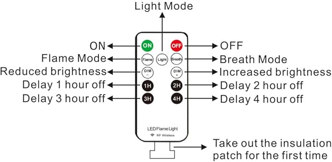 LED Flame Lights with Remote Timer, Flame Lamp 4 Modes USB Rechargeable Fire - Image 8