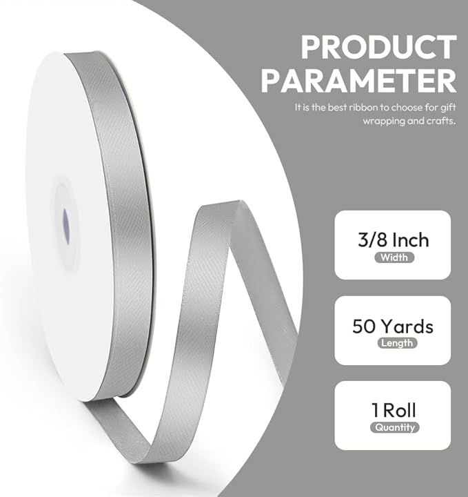 3/8" x 50 Yards Satin Ribbon - Image 2