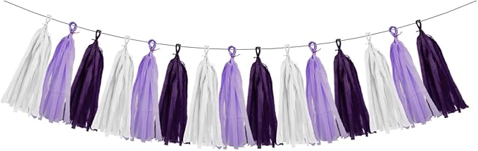 White Purple Party Decorations by HongTongTong