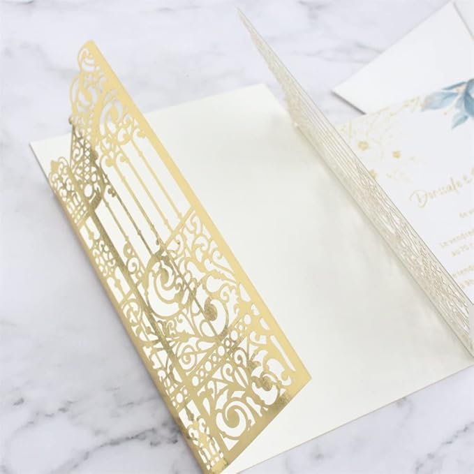 MillaSaw Metallic Gold Gate Invitation - Image 4