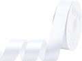 White Satin Ribbon 1 inch X Continuous 50 Yards, Single Face Polyester Ribbon by Kryvusribbon