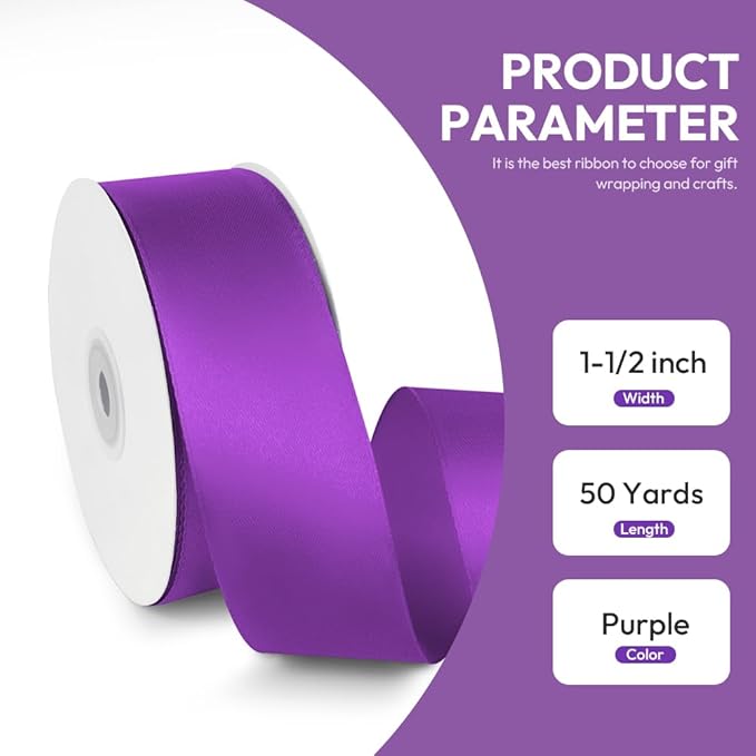 1-1/2" x 50 Yards Satin Ribbon - Image 2