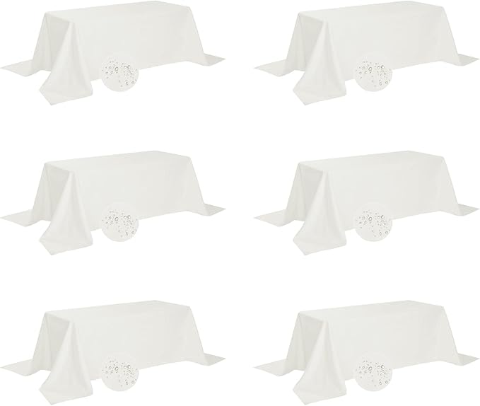 Fokitut 6 Pack Waterproof Rectangle Tablecloth, 90x156 Inch, Stain Resistant by BalsaCircle