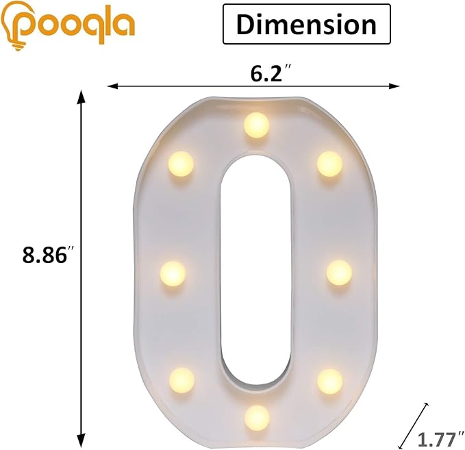 Pooqla LED Marquee Letter Lights, Warm White and Cool White Decorative Lighted - Image 5