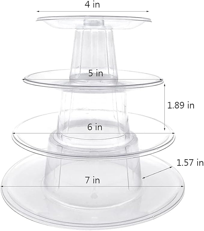 2 Set 4 Tier Macaron Display Stand Round Macaron Tower Cake Stand Dessert - Image 5