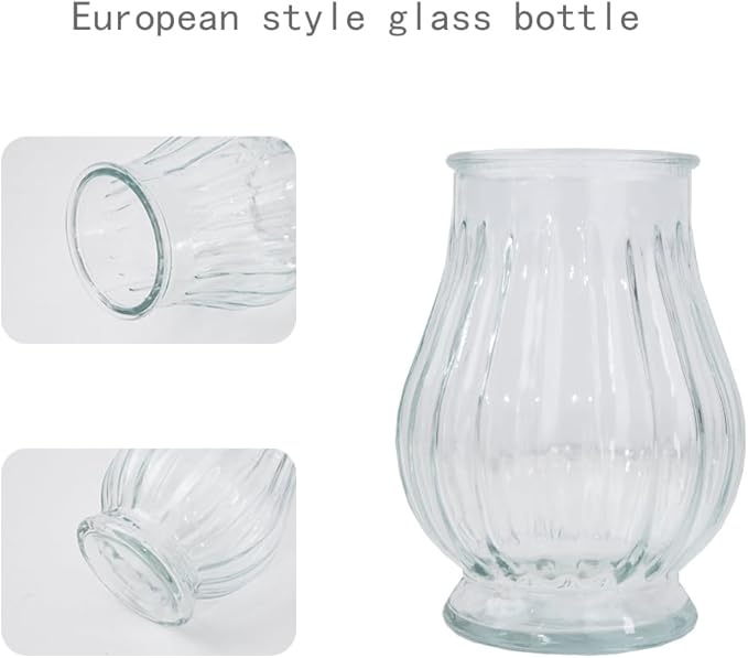 Artificial Peonies Silk Flowers in Glass Vase Faux Flowers Bouquets Modern - Image 5
