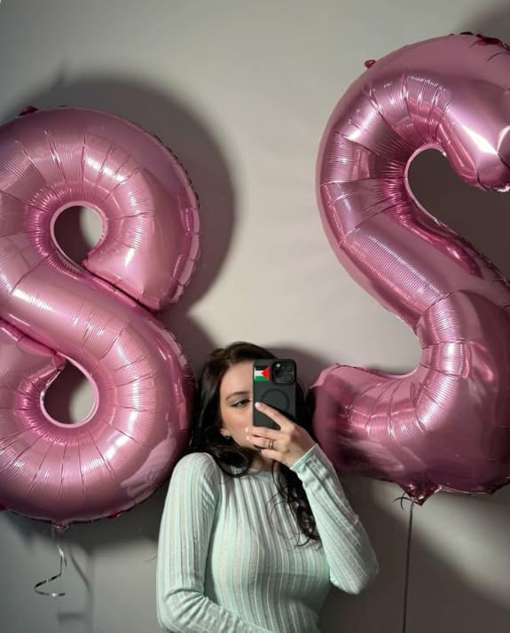 Pearlescent Pink Foil Number 8 Balloon 40 Inch, Helium Mylar Eight Number 8 18 - Image 9
