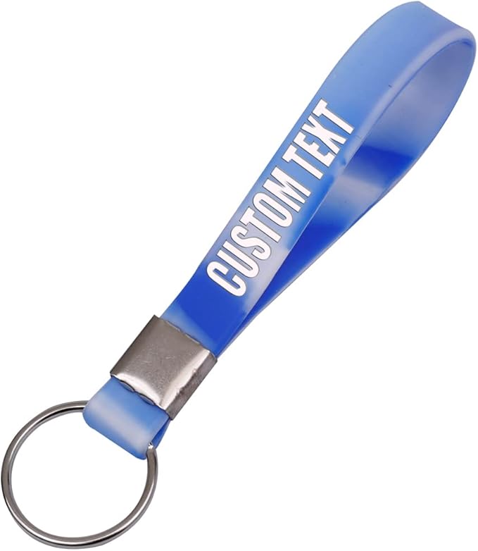 50 Custom Keychains Silicone Personalized Keyrings Customized Bulk by RIYIN