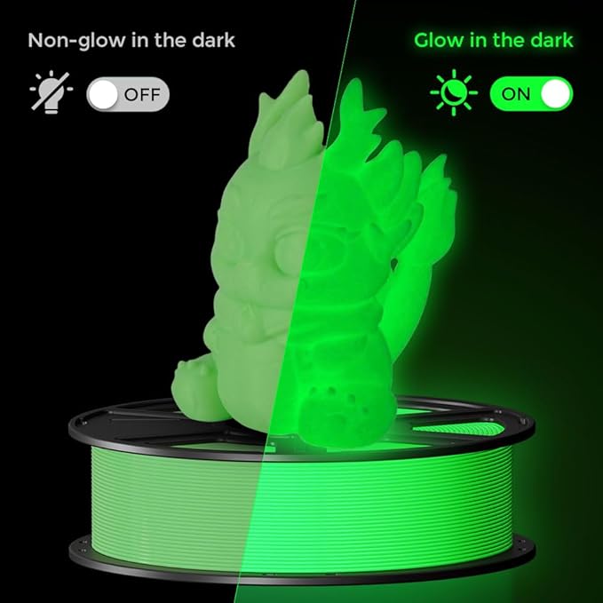 FLASHFORGE Glow in The Dark Rapid PLA Filament 1.75mm, High Flow Speedy 3D - Image 3