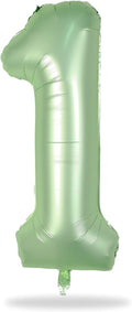 Sage Green 1 Balloons, 40 Inch Giant Olive Green Helium Foil Number 0-9 by Lingqiang